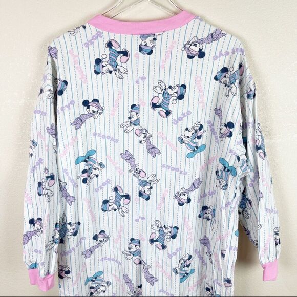 Vintage Disney Pjs One Piece Flannel Button Down Large - Picture 10 of 13